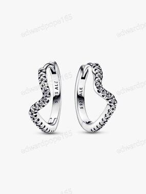 Sparkling Wave Hoop Earrings